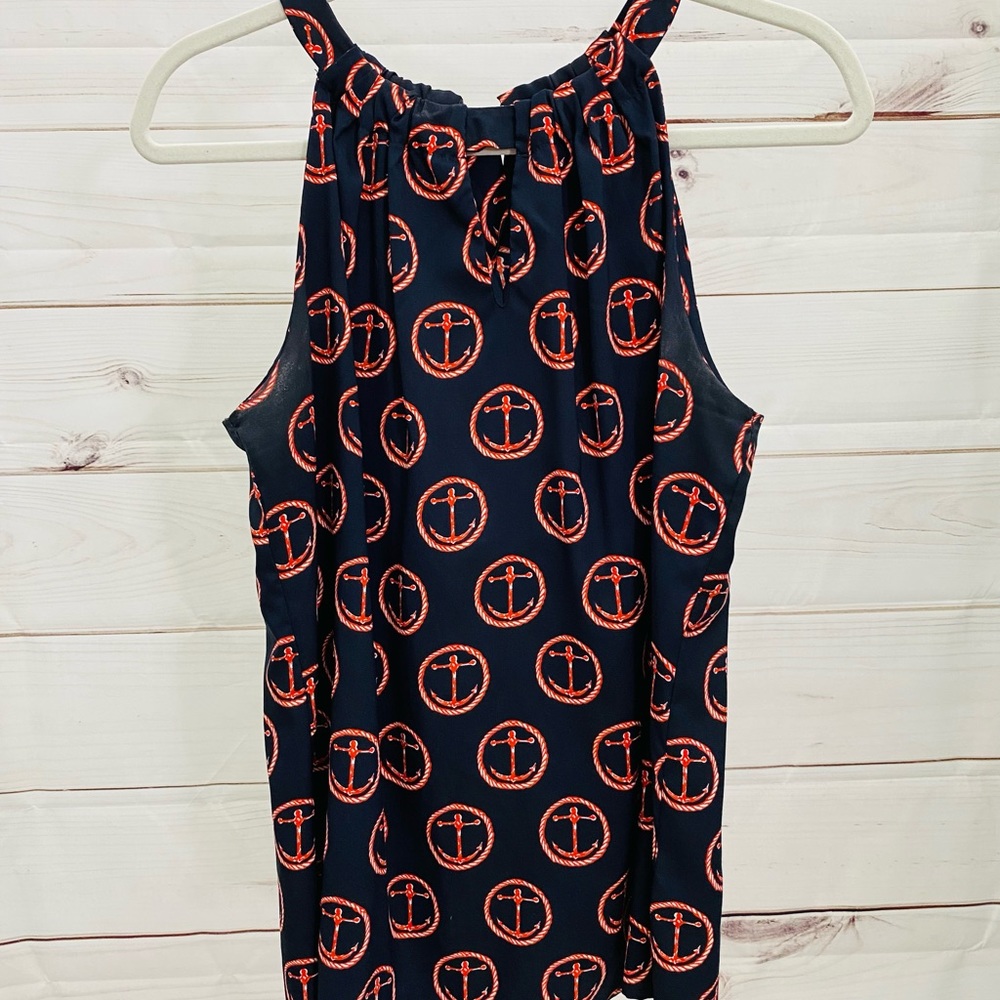 Outback Red sleeveless blouse with anchor design